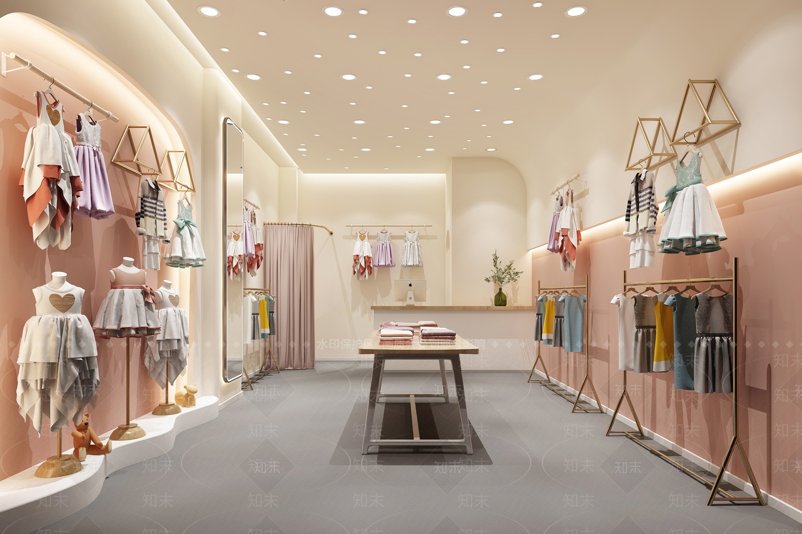 现代儿童服装店3D模型下载【ID:1147978385】