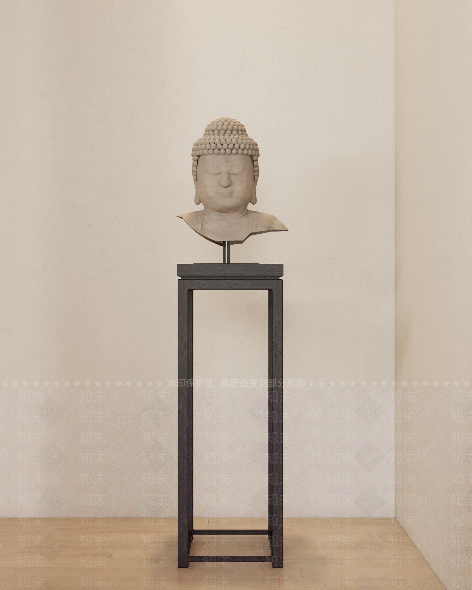 现代佛像雕塑3D模型下载【ID:1147978679】