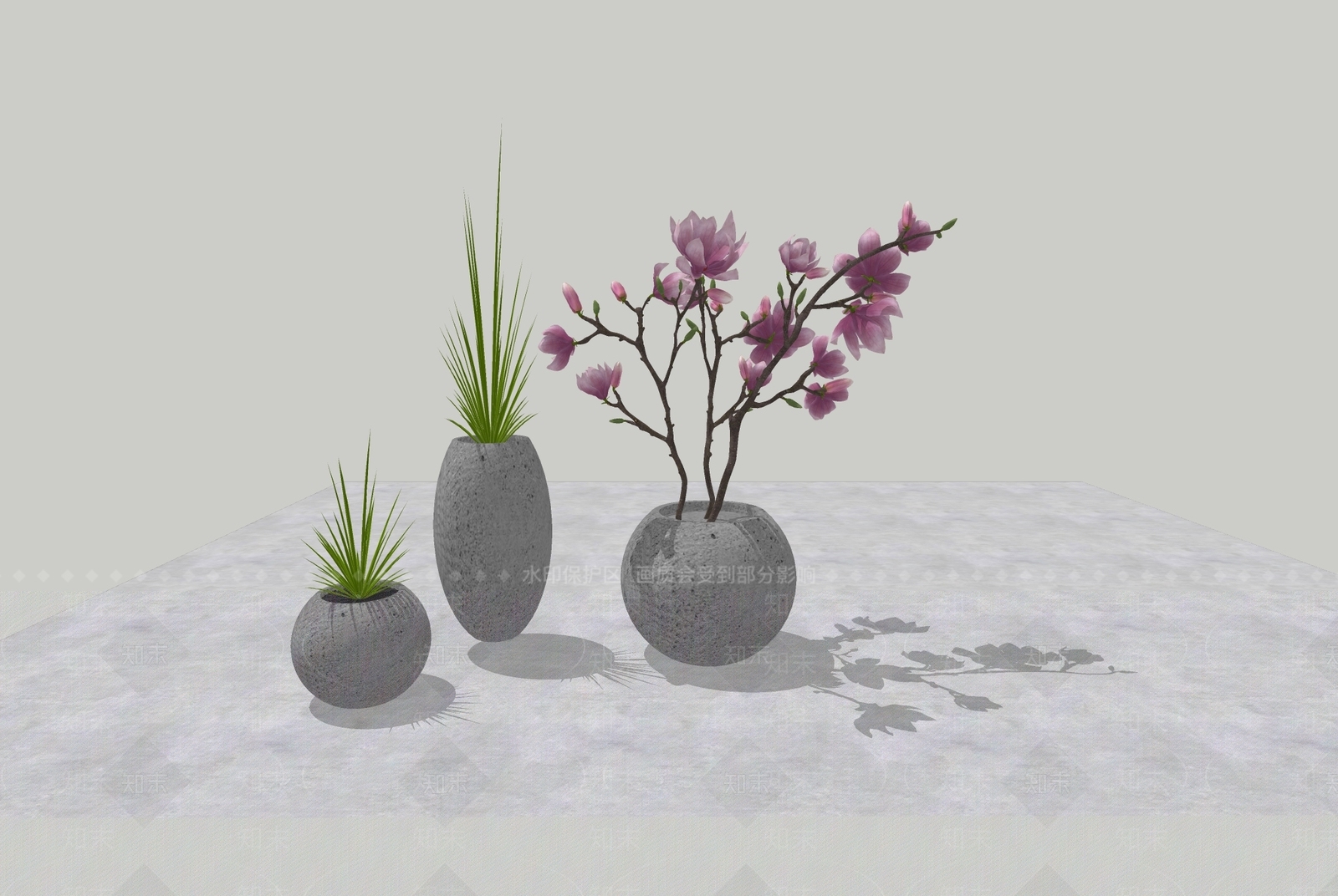 花钵组合SU模型下载【ID:1147982751】