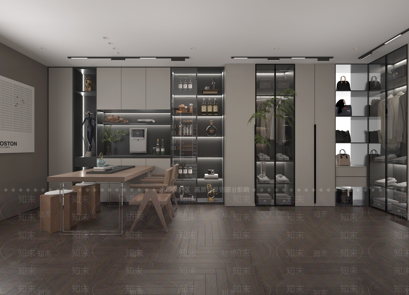 现代整体定制展厅3D模型下载【ID:1147984895】