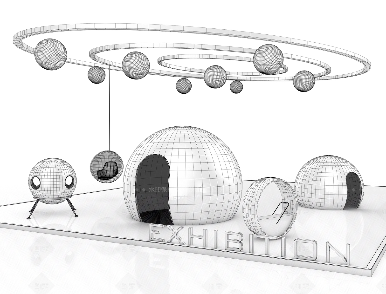 现代宇宙美陈3D模型下载【ID:1147985955】_知末3d模型网