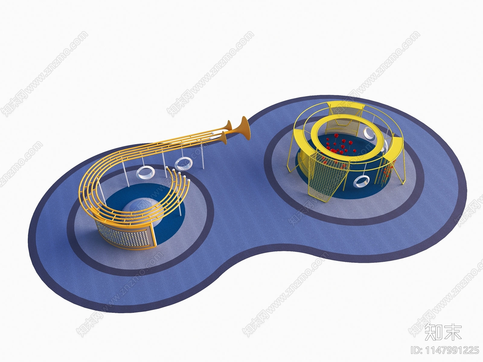 现代儿童游乐器械3D模型下载【ID:1147991225】