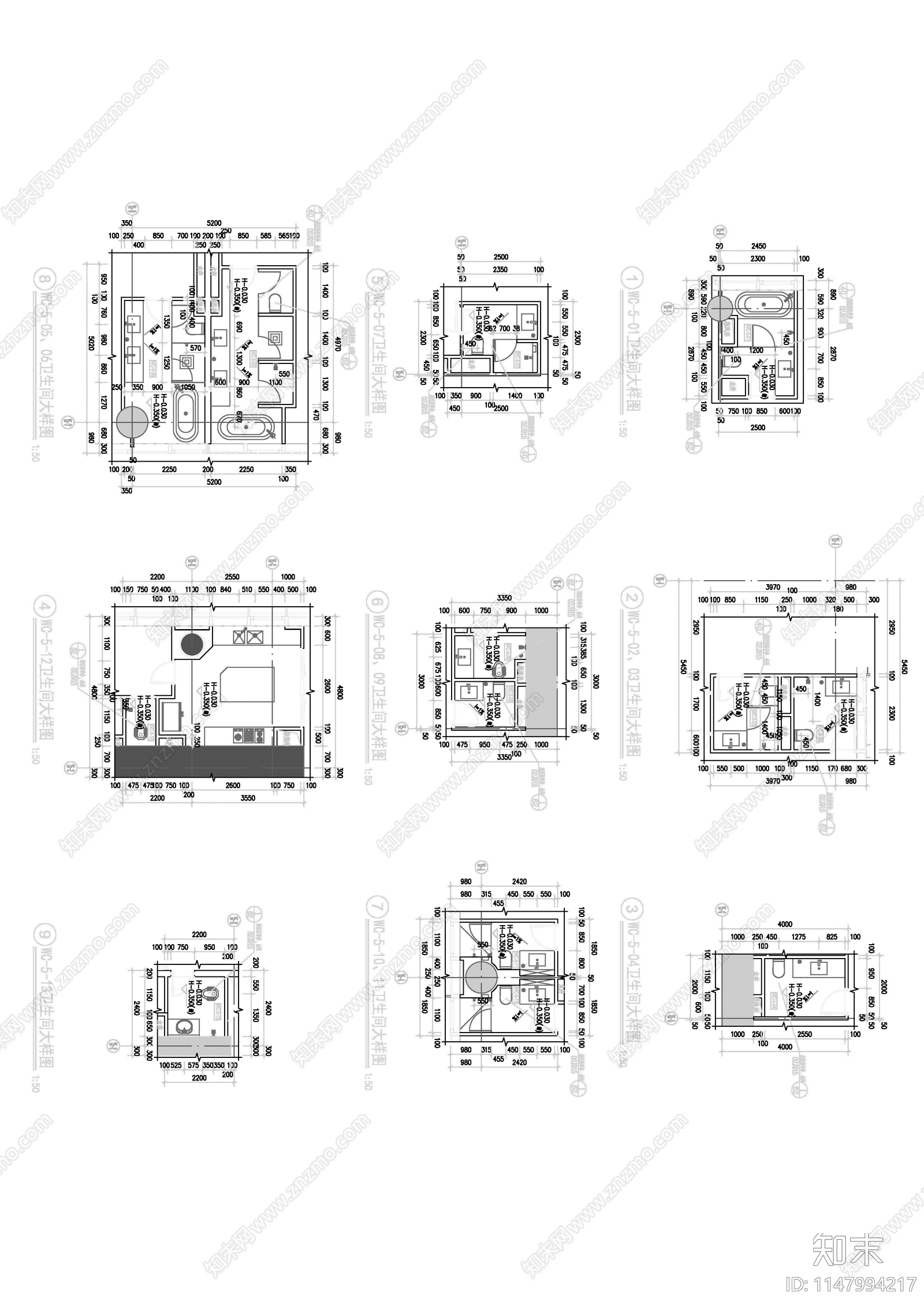 现代风格滨江超高层豪宅建筑cad施工图下载【ID:1147994217】