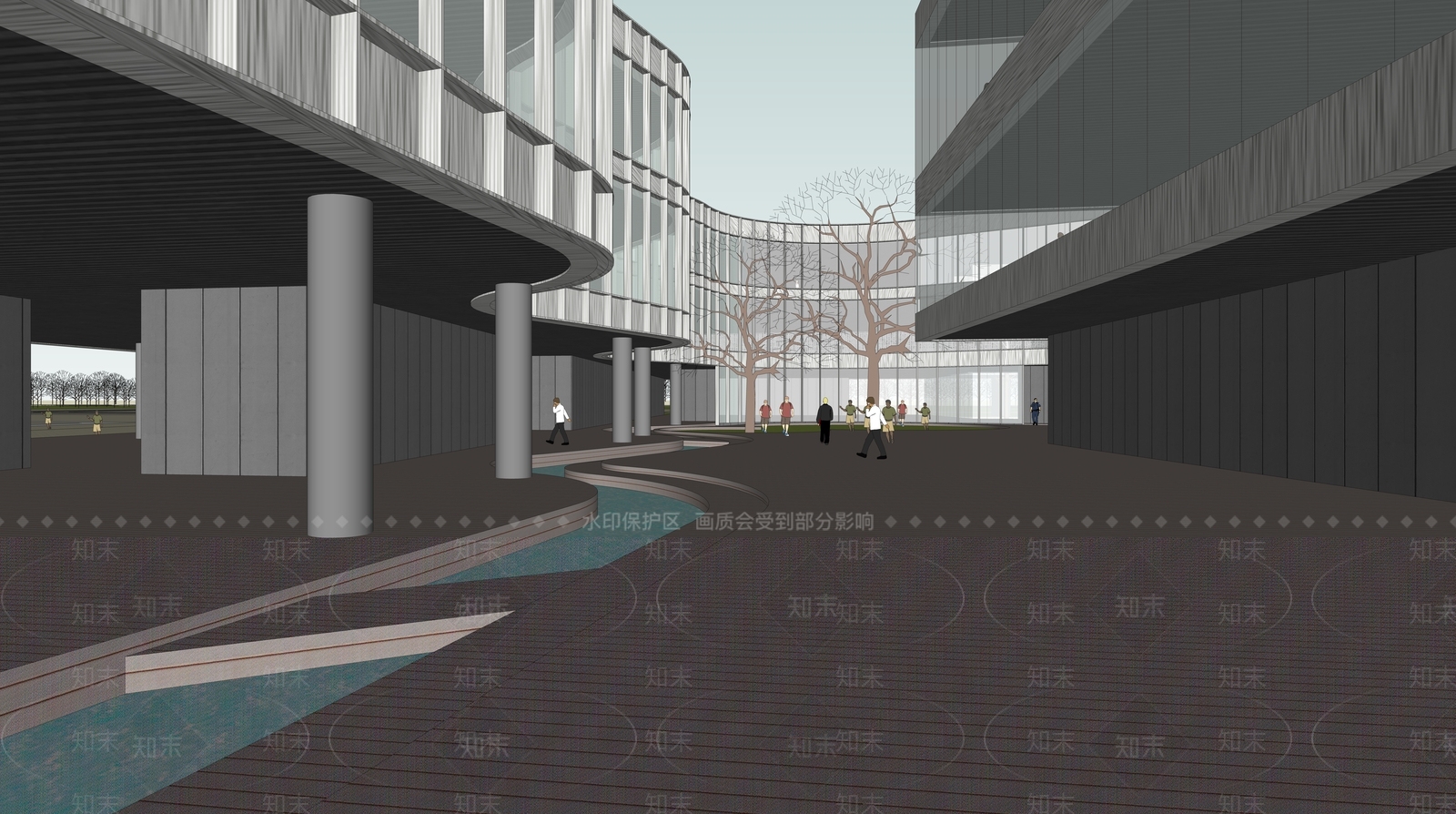现代风格展览馆建筑SU模型下载【ID:1147994945】