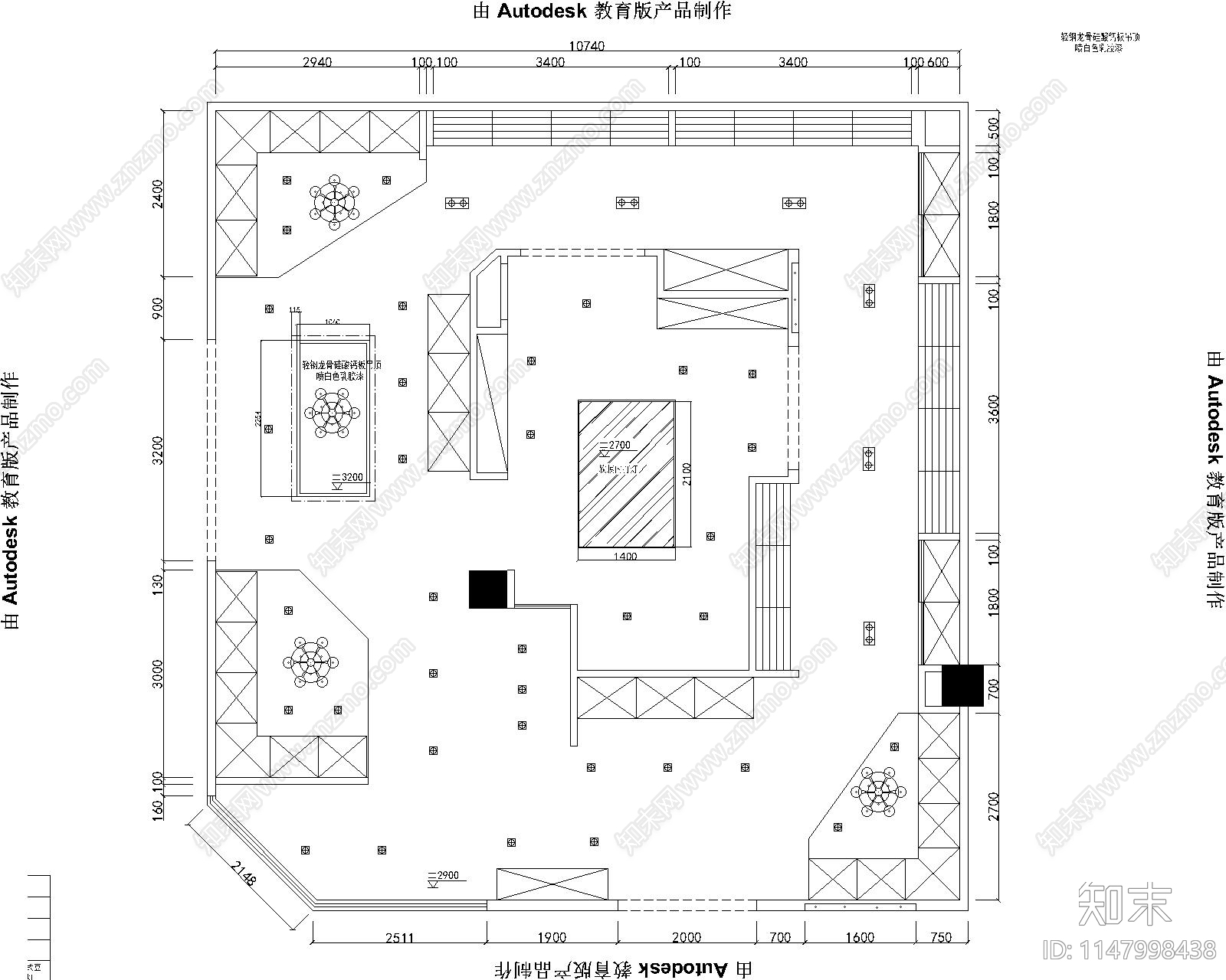 家具建材展厅店铺室内设计平面布置施工图下载【ID:1147998438】