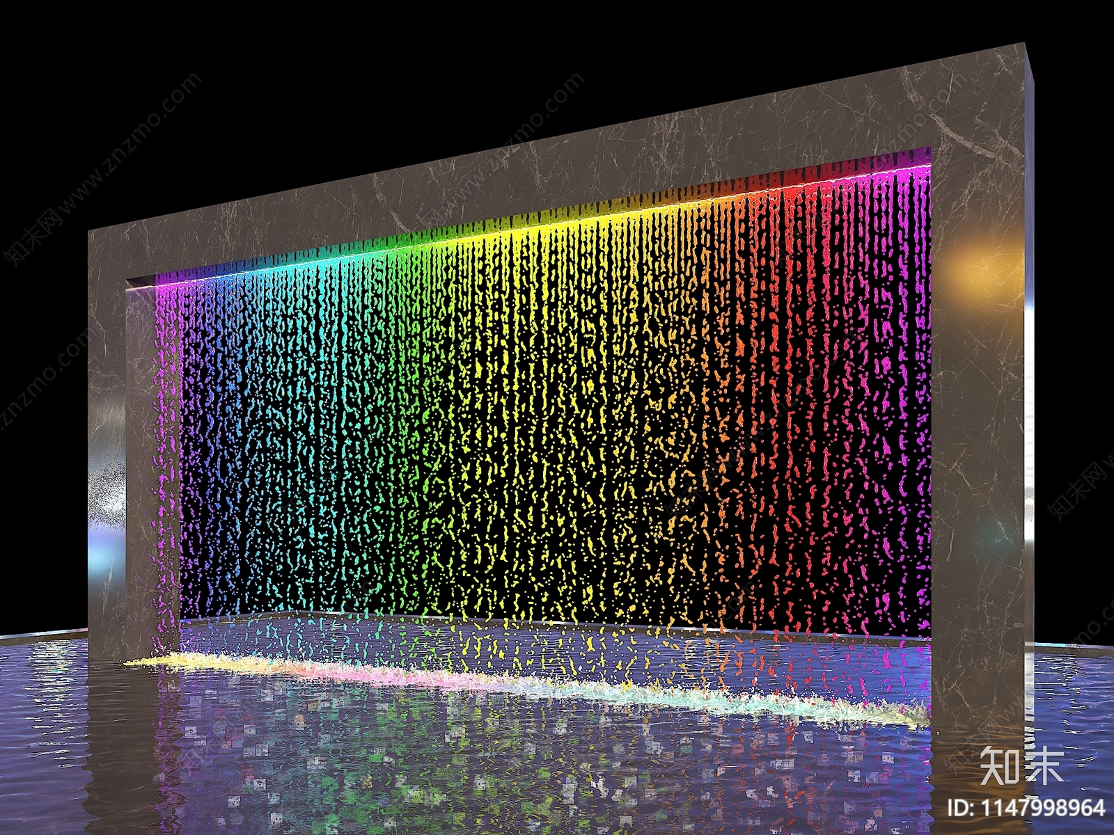 现代彩虹水幕3D模型下载【ID:1147998964】