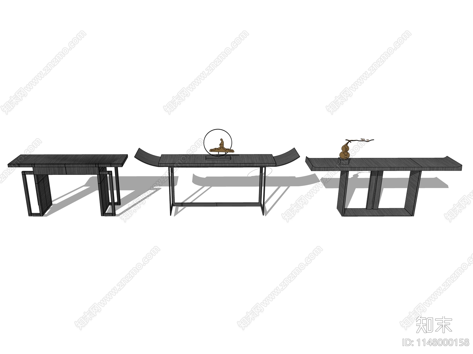 新中式端景条案SU模型下载【ID:1148000158】