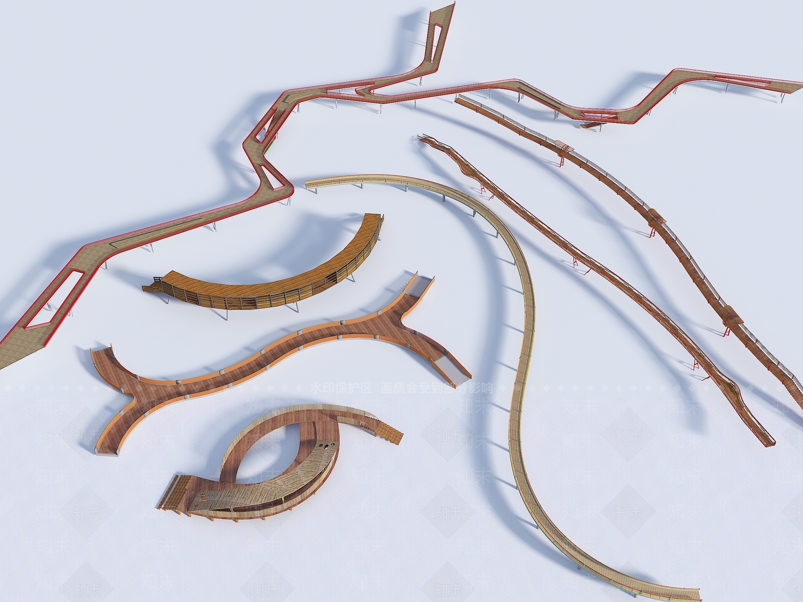 现代异形天桥3D模型下载【ID:1148003142】
