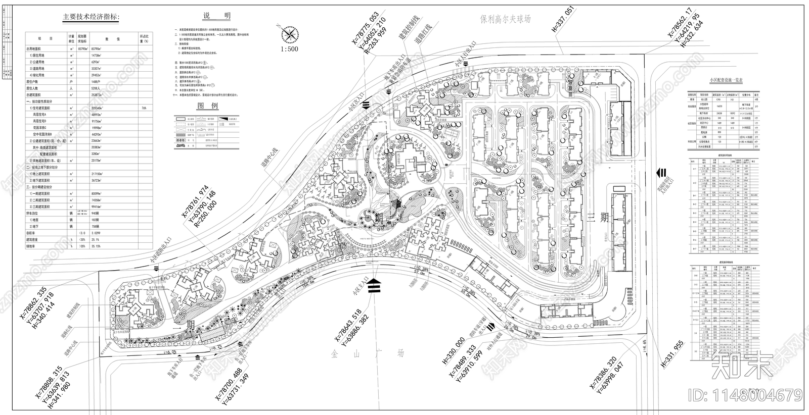 小区绿化景观总平图施工图下载【ID:1148004679】