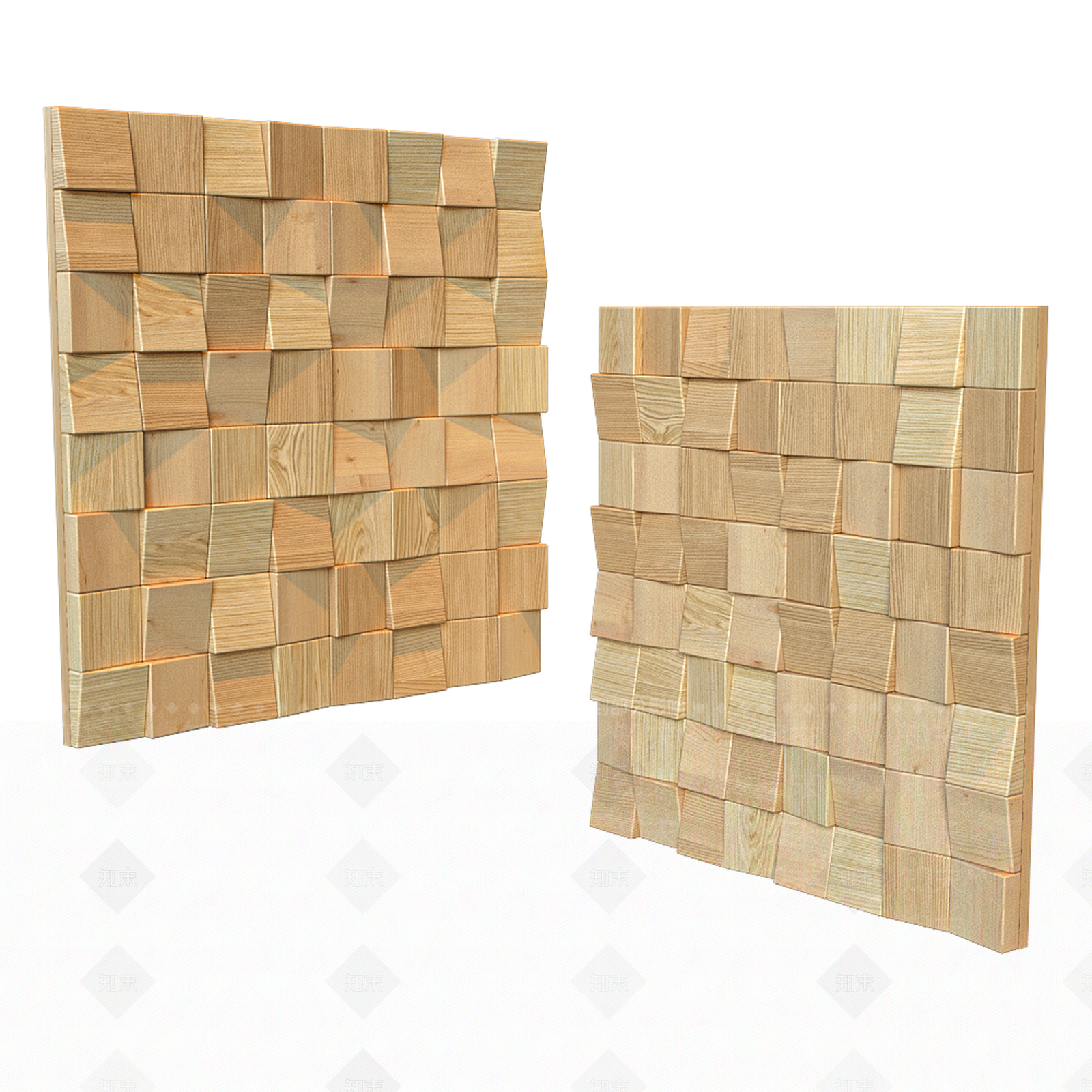 Mosaic现代实木造型墙3D模型下载【ID:1148006377】