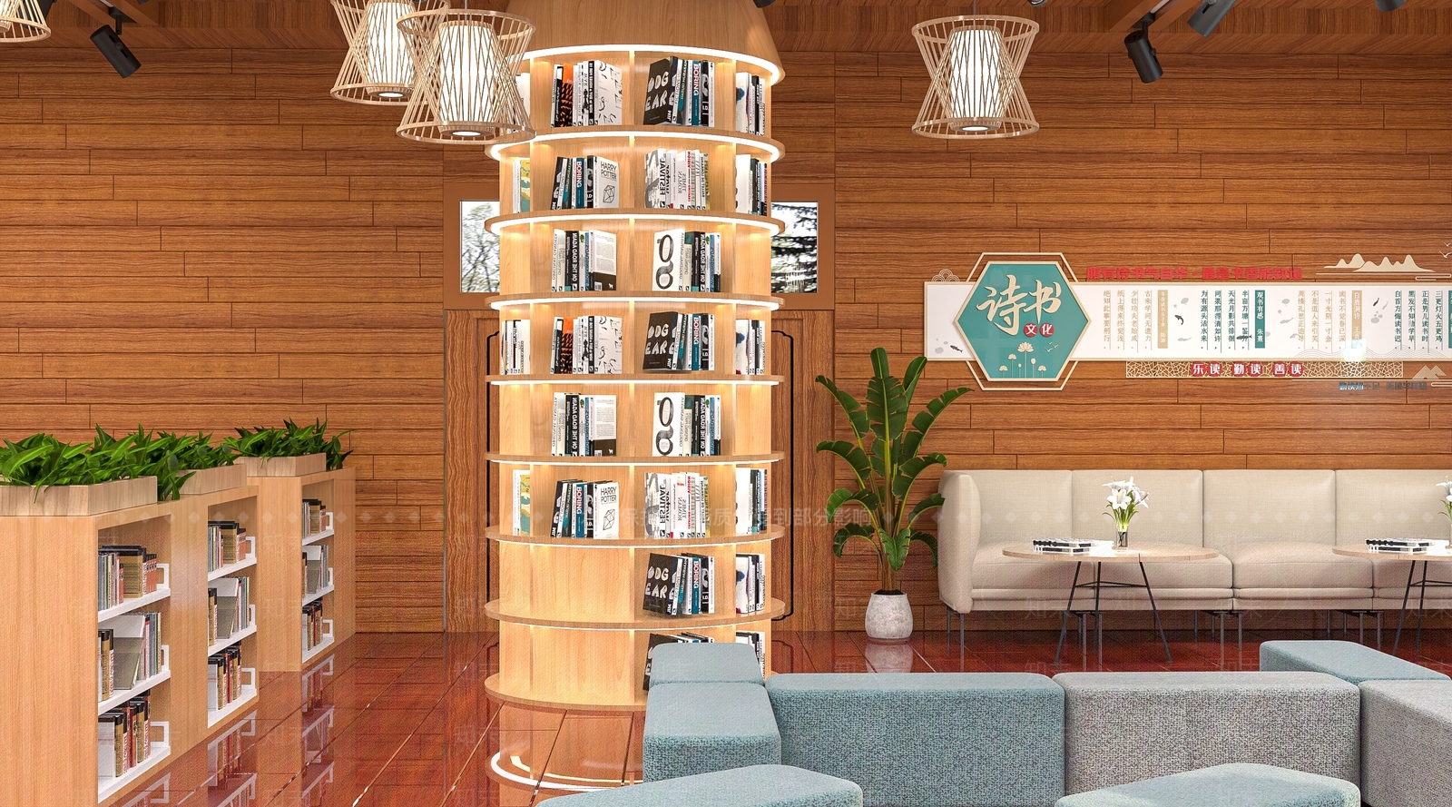 新中式书店3D模型下载【ID:1148019164】