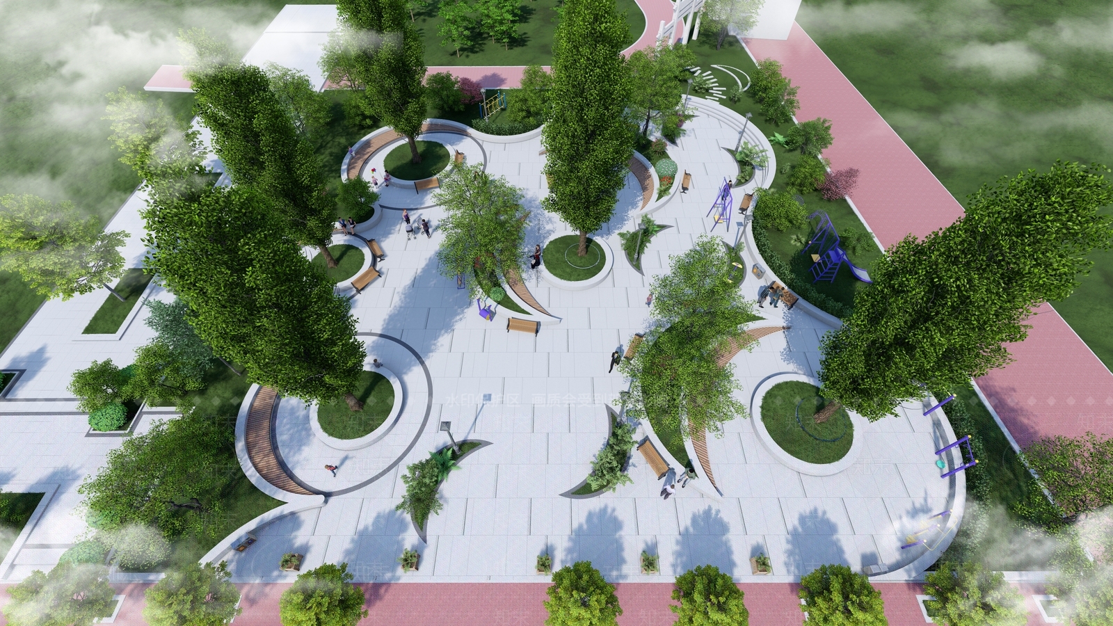 现代口袋公园SU模型下载【ID:1148019041】