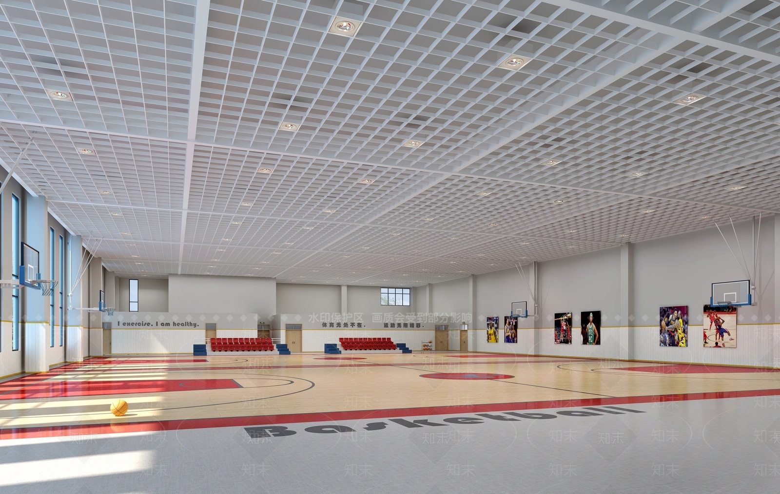 现代学校篮球场3D模型下载【ID:1148023625】