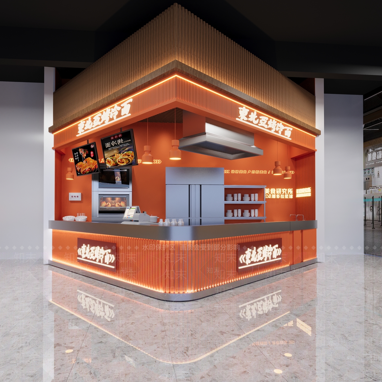 现代烤冷面店3D模型下载【ID:1148024958】