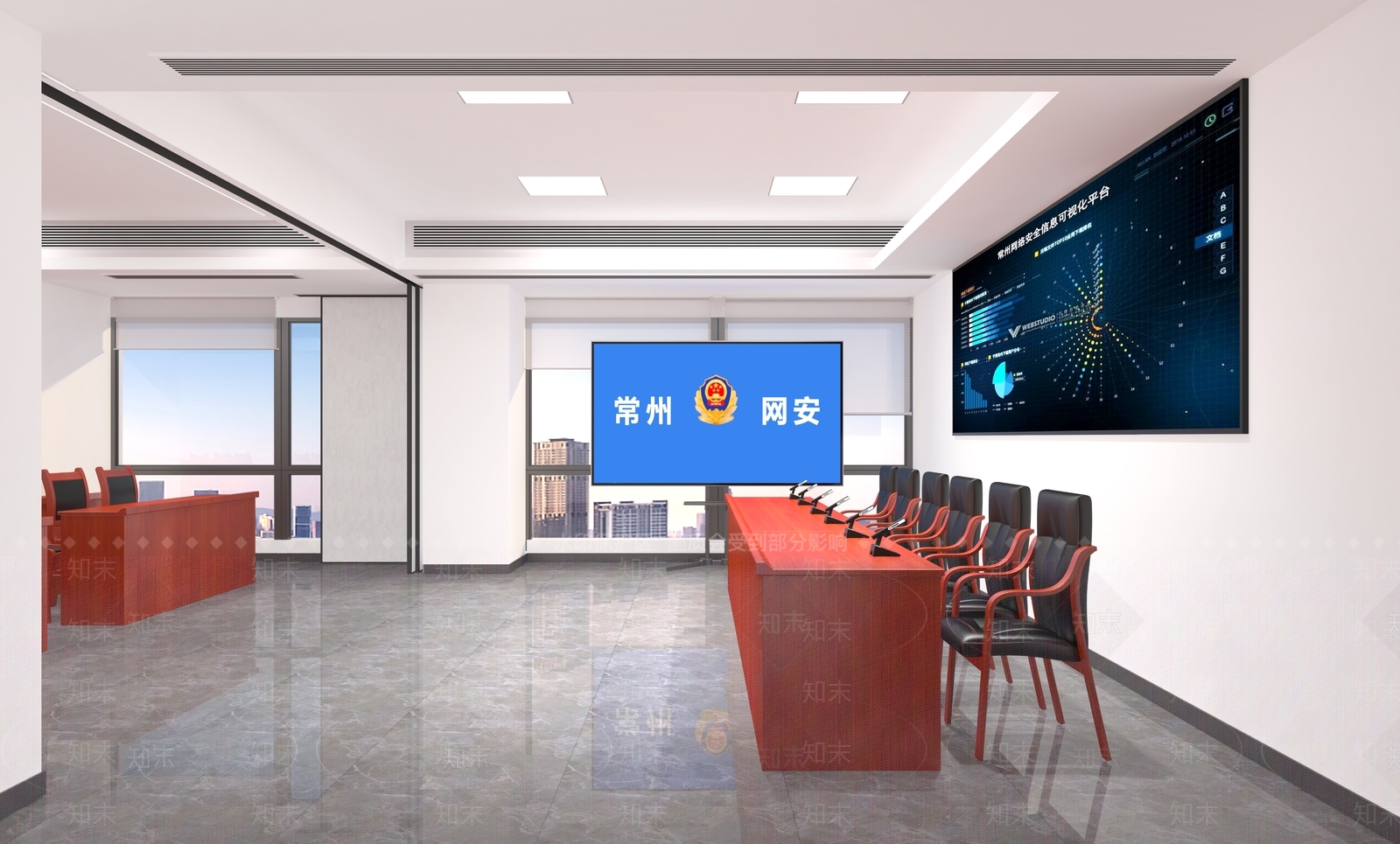 现代党建音视频会议室3D模型下载【ID:1148026184】