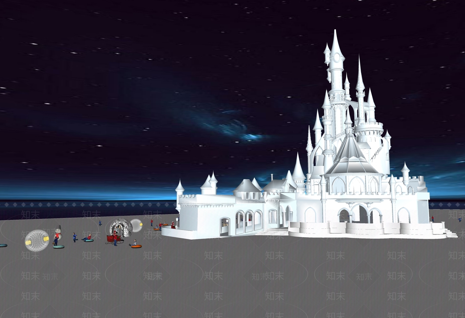 欧式城堡SU模型下载【ID:1148039569】