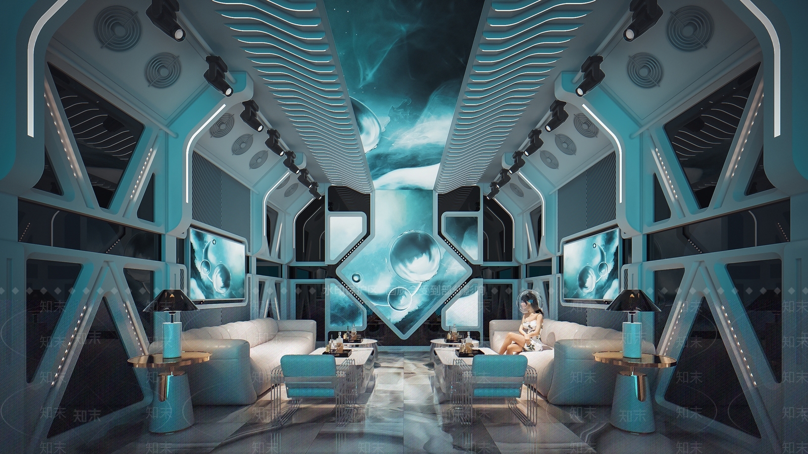 现代科幻包房3D模型下载【ID:1148028266】