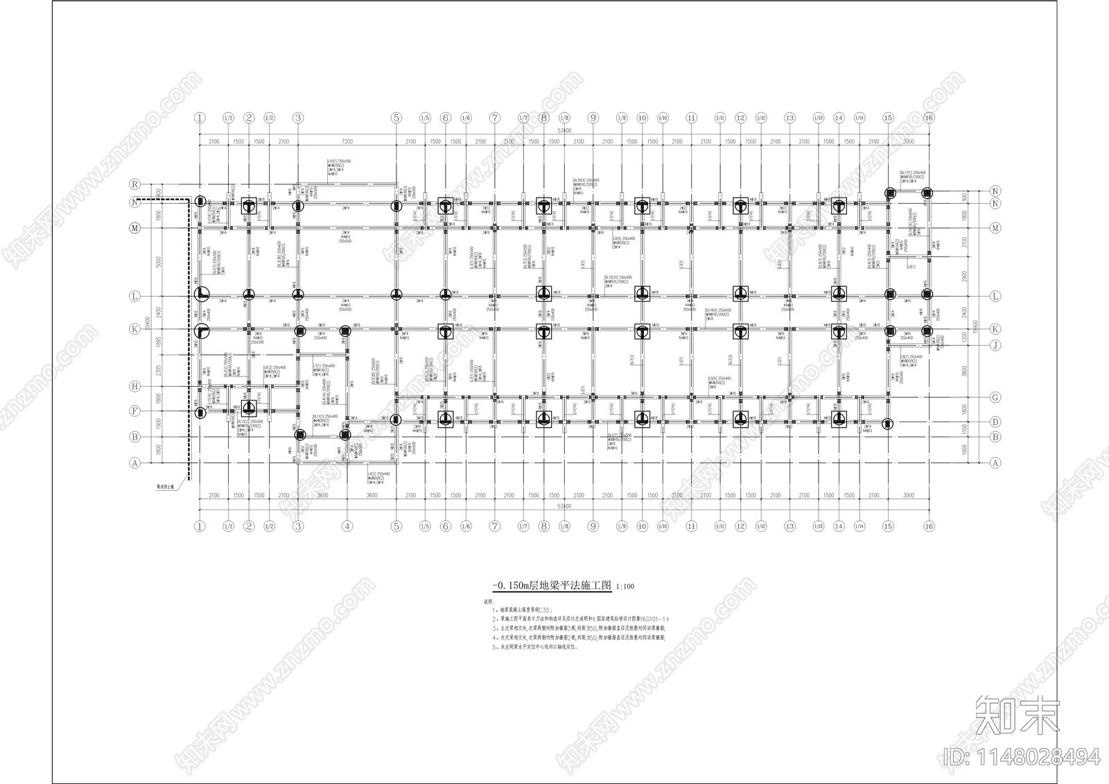 高级技工学校学生宿舍建筑cad施工图下载【ID:1148028494】