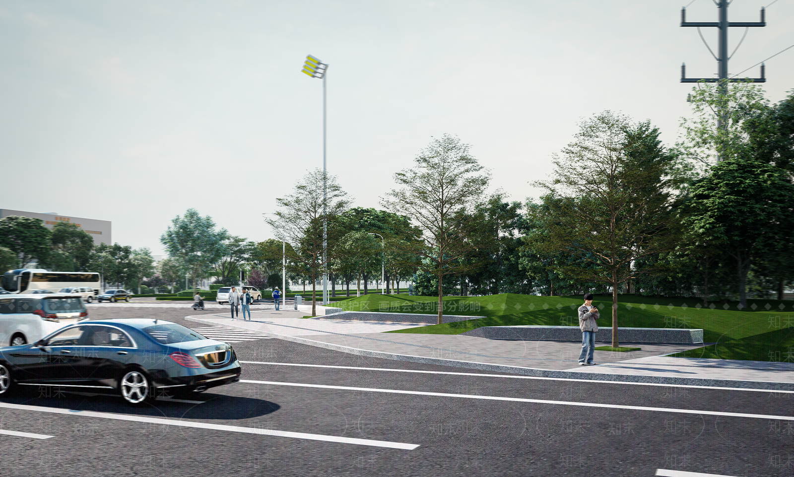 现代道路SU模型下载【ID:1148030194】