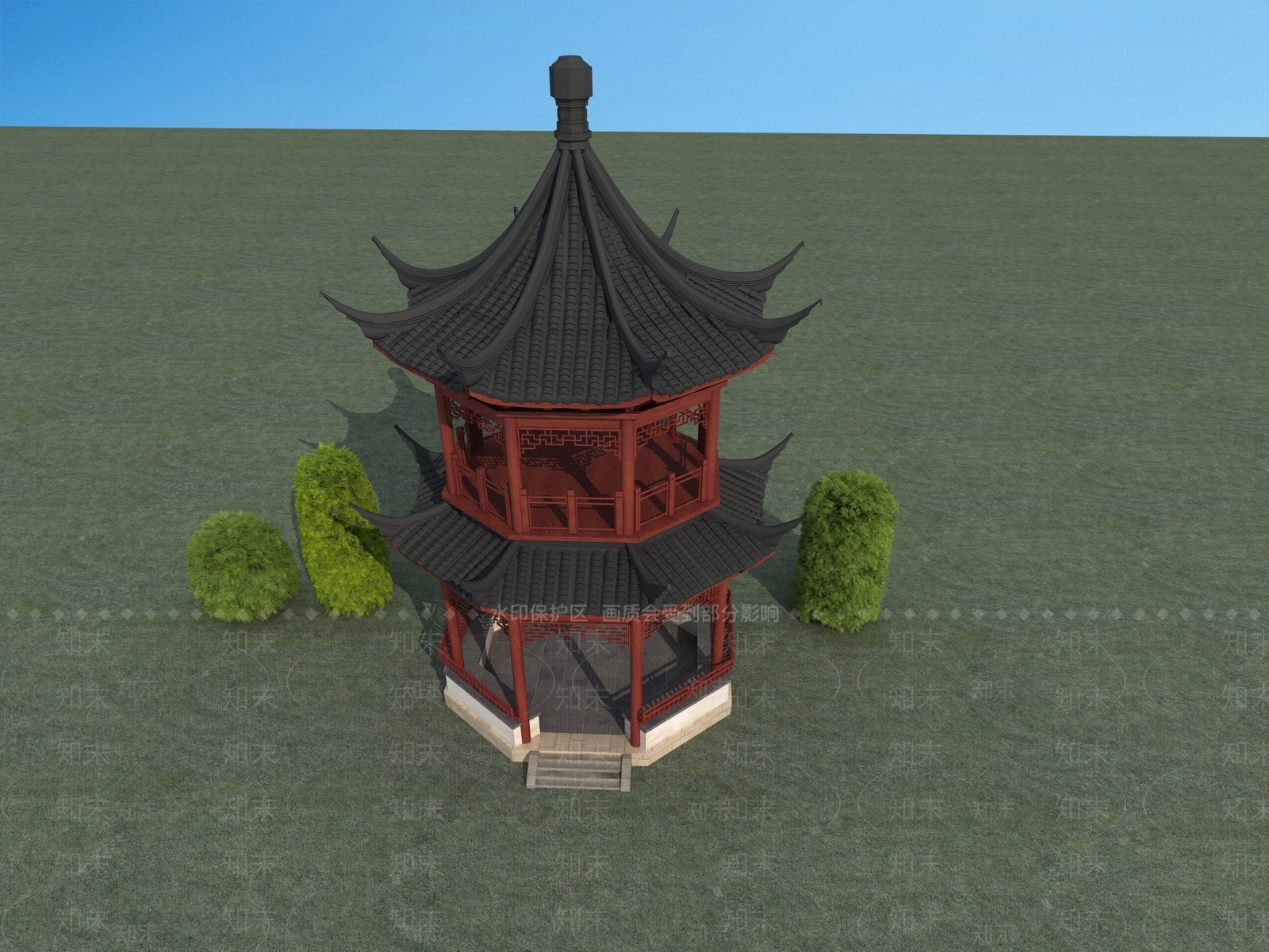 中式亭子3D模型下载【ID:1148034253】