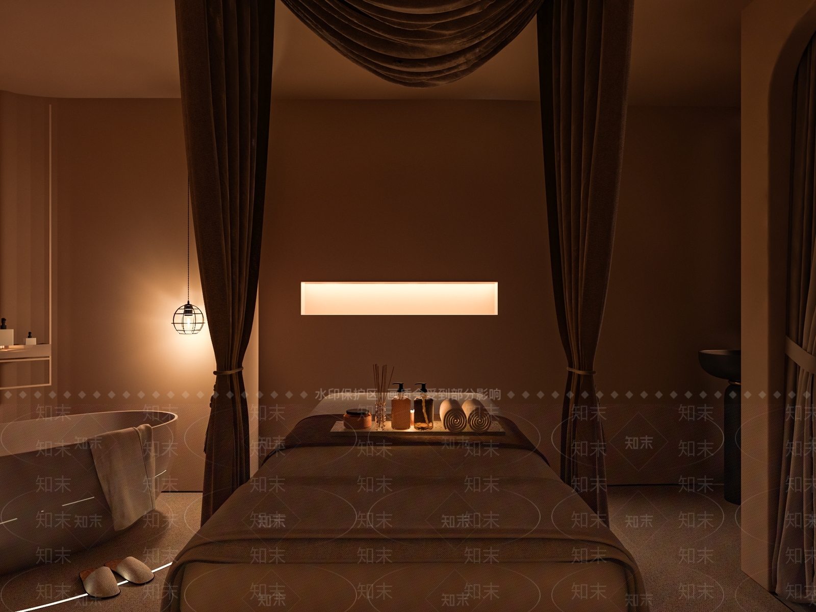 侘寂风美容SPA店3D模型下载【ID:1148038982】