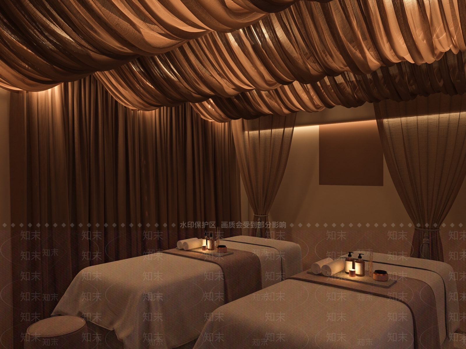侘寂风美容SPA店3D模型下载【ID:1148038982】