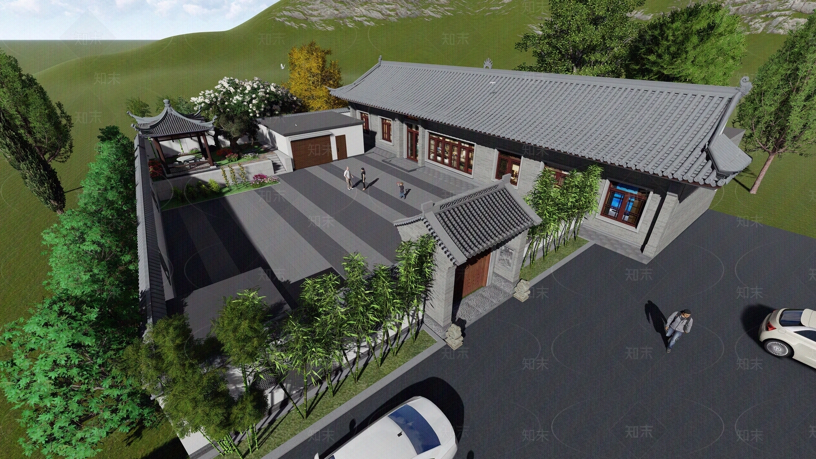 中式古建筑瓦顶贴图下载【ID:1148040592】