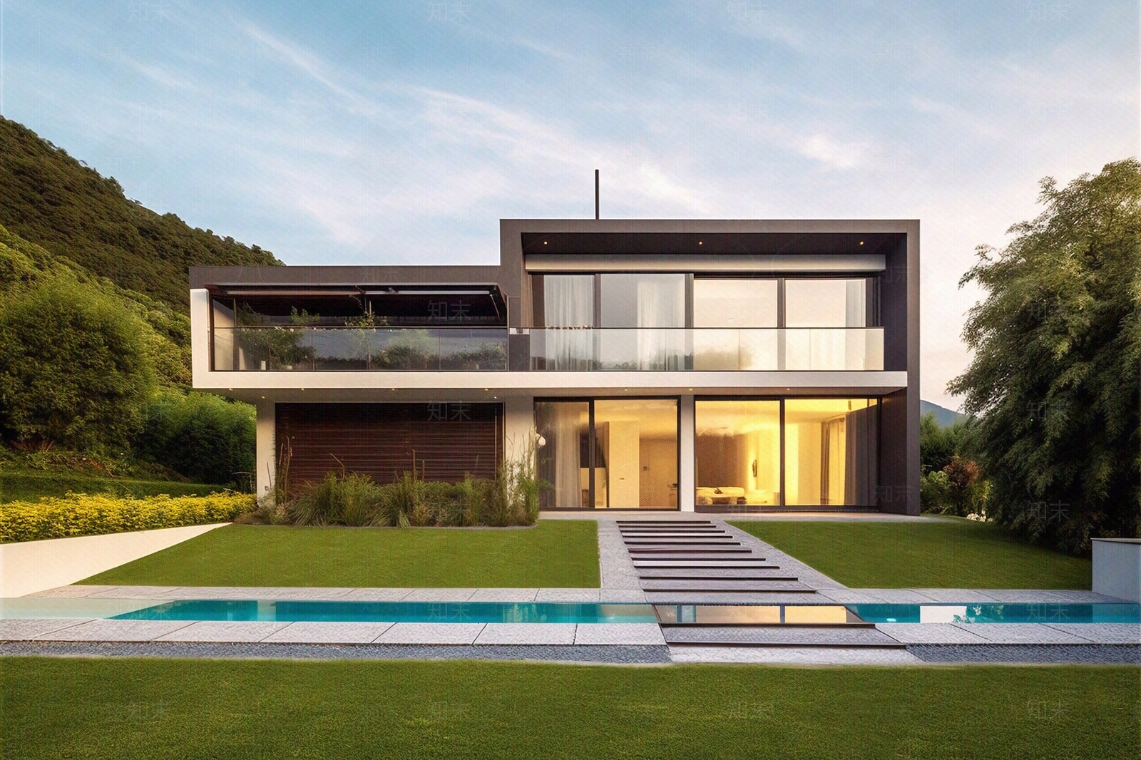 建筑别墅的草坪外景贴图下载【ID:1148040804】