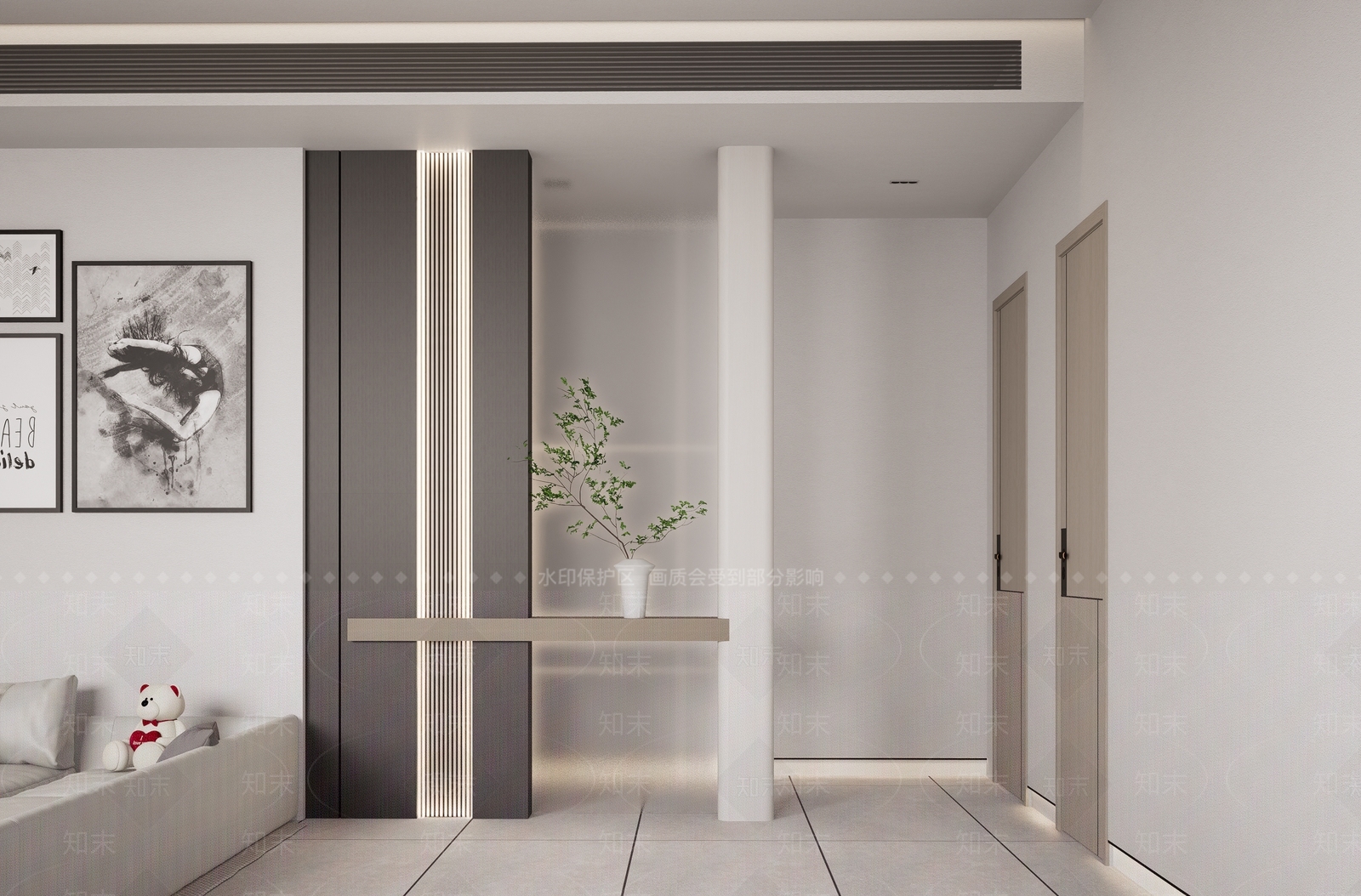 现代客厅SU模型下载【ID:1148271614】