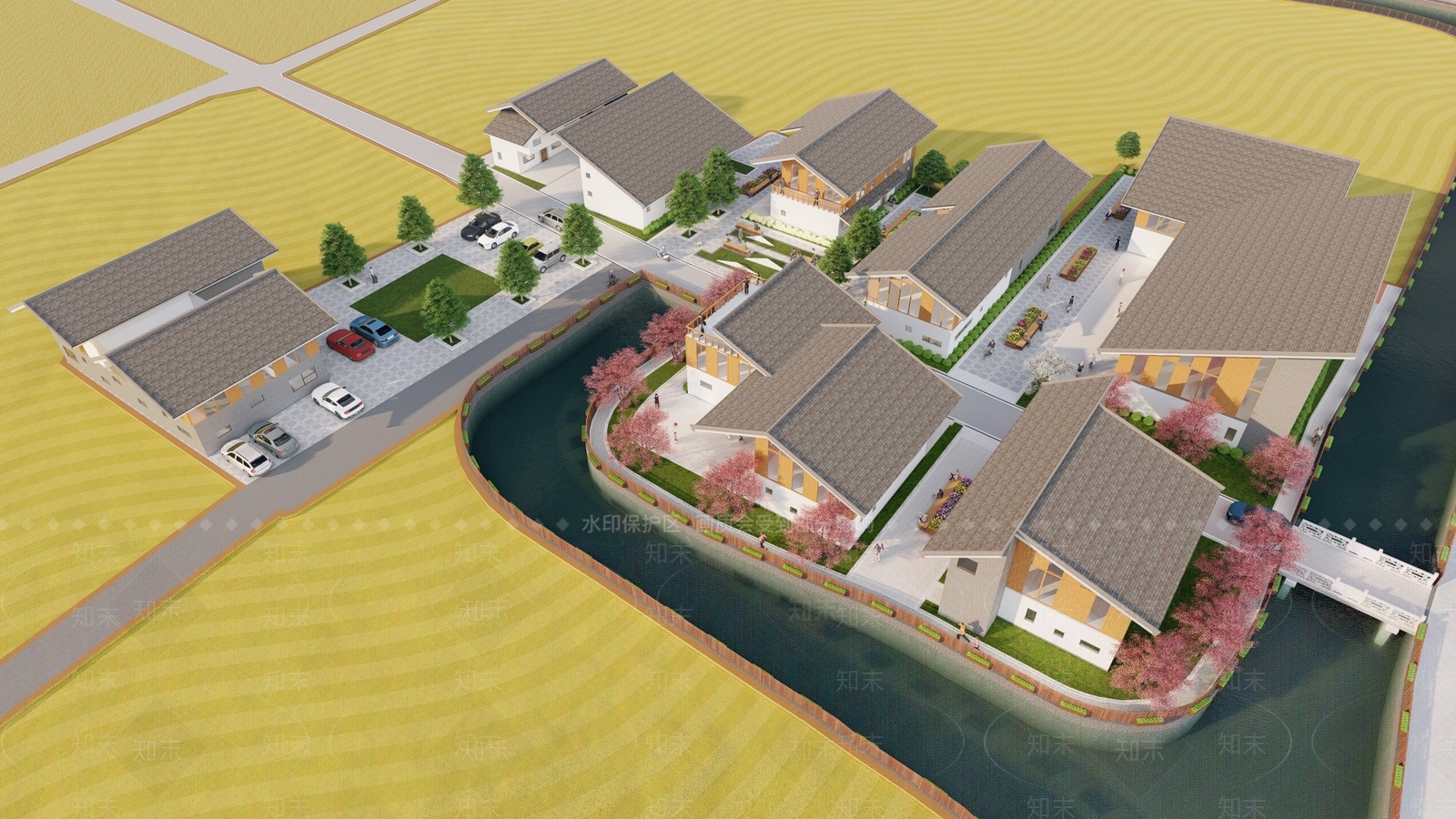 新中式乡村民居SU模型下载【ID:1148041876】
