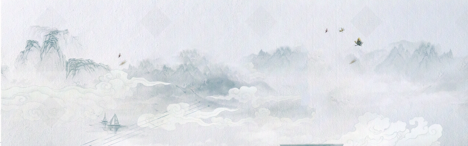 新中式古风水墨山水画壁纸贴图下载【ID:1148043517】