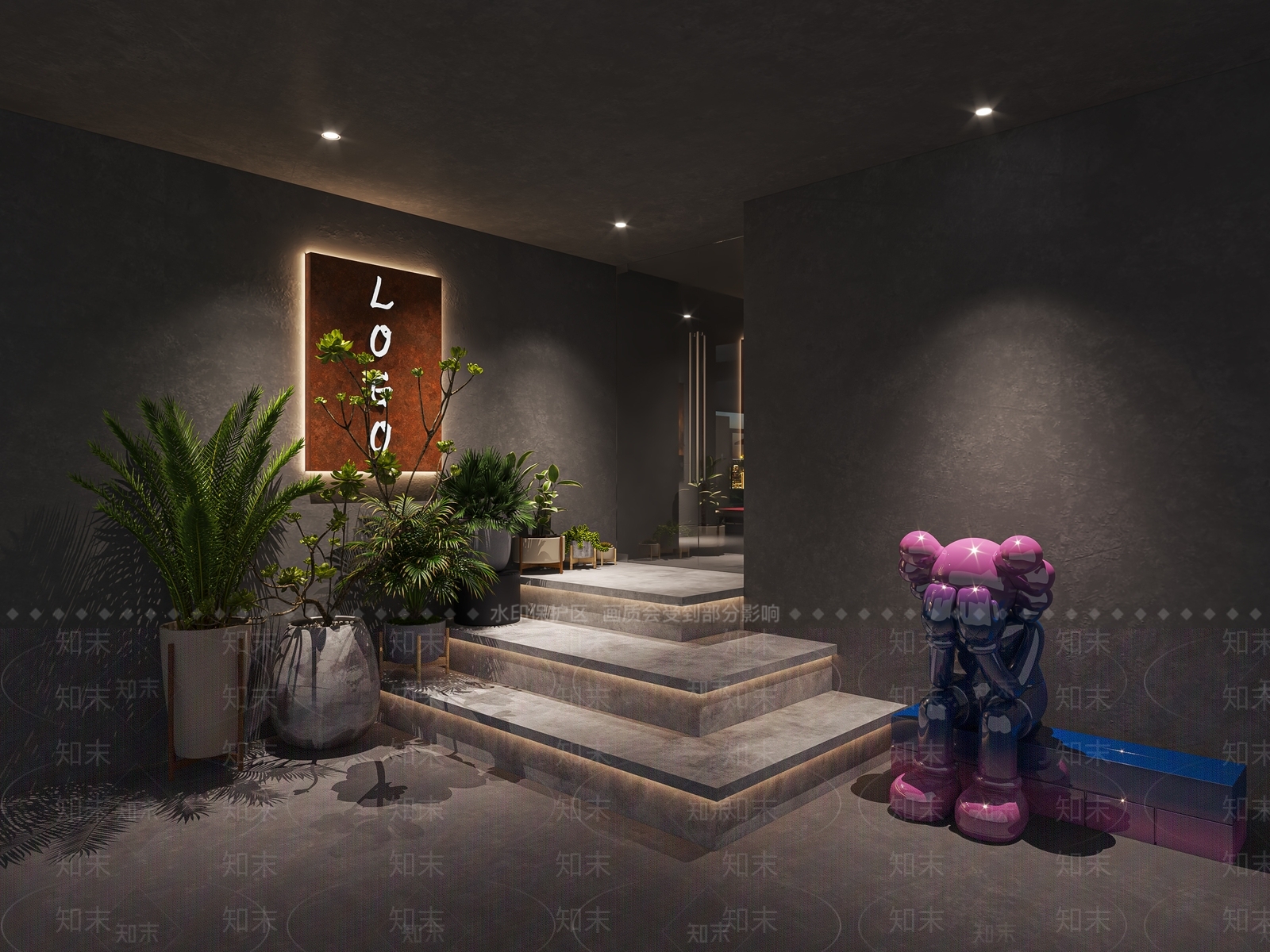 现代暗黑系台球室3D模型下载【ID:1148043841】
