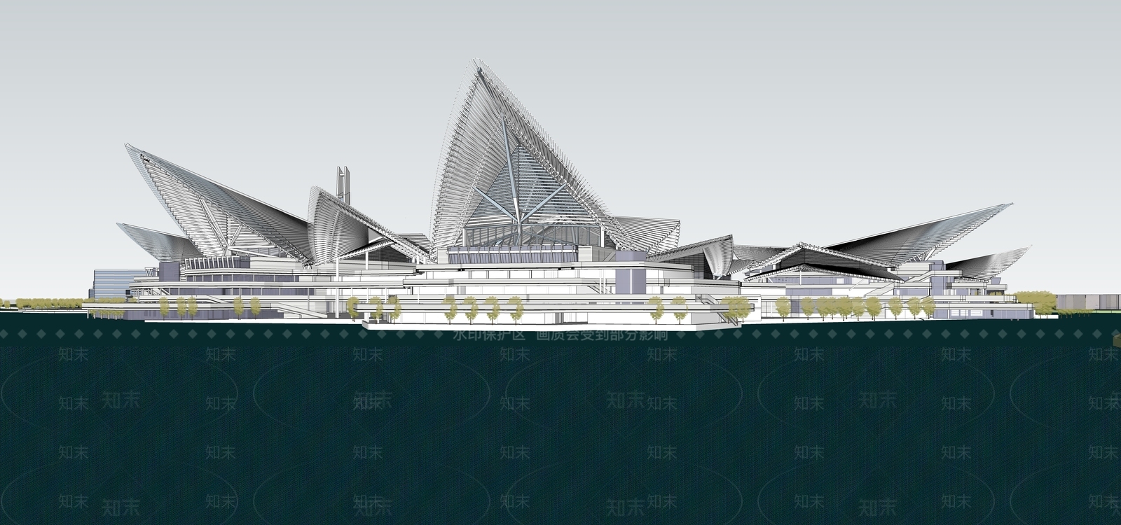 现代文化中心SU模型下载【ID:1148044558】