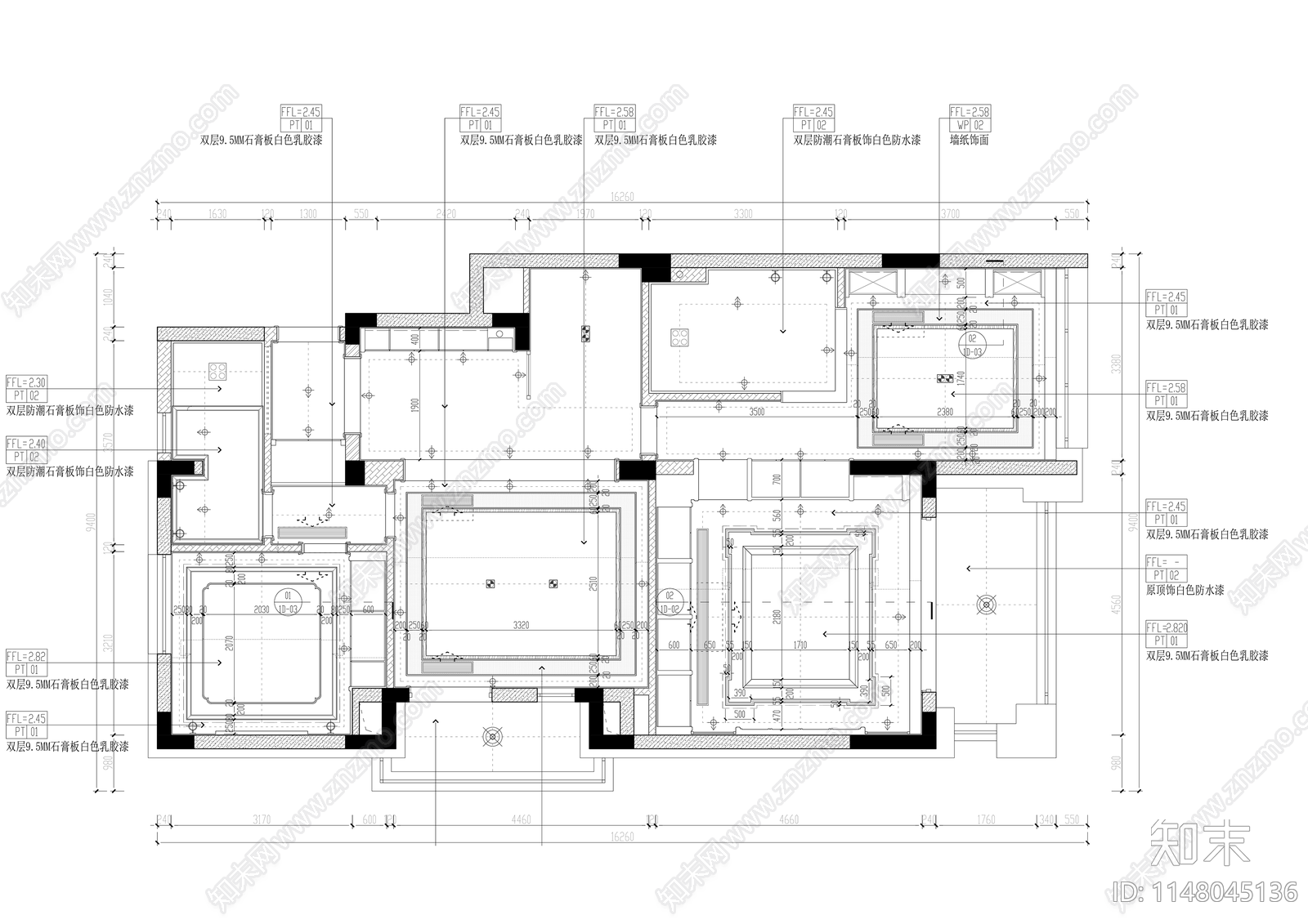 现代别墅室内cad施工图下载【ID:1148045136】