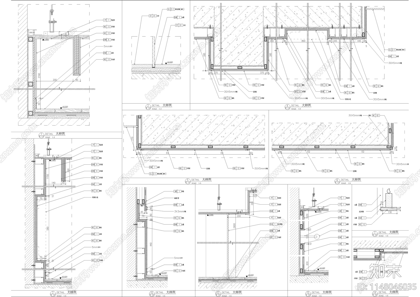 健身房墙身消防栓节点大样图施工图下载【ID:1148046035】