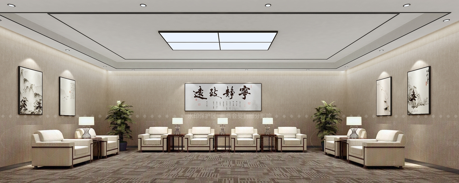 新中式会客厅3D模型下载【ID:1148046679】