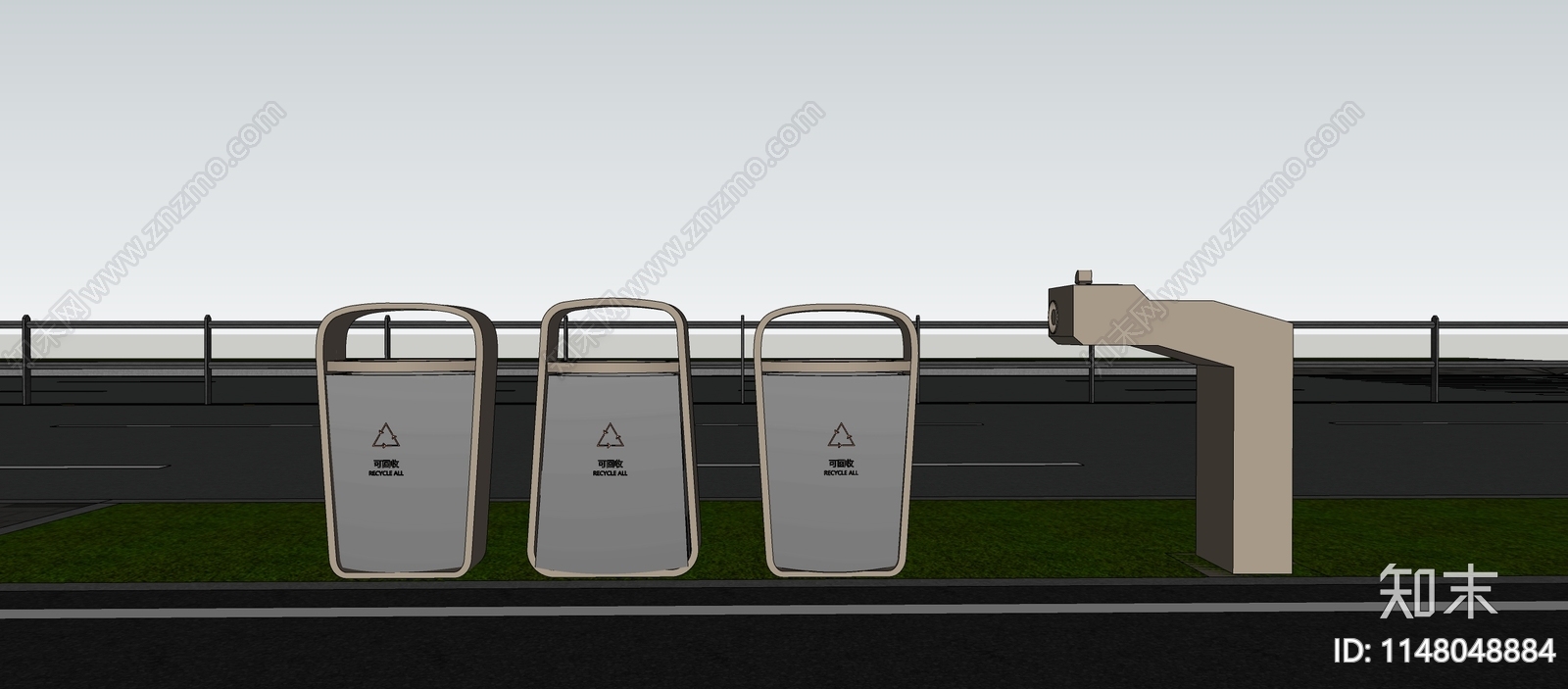 现代垃圾桶SU模型下载【ID:1148048884】