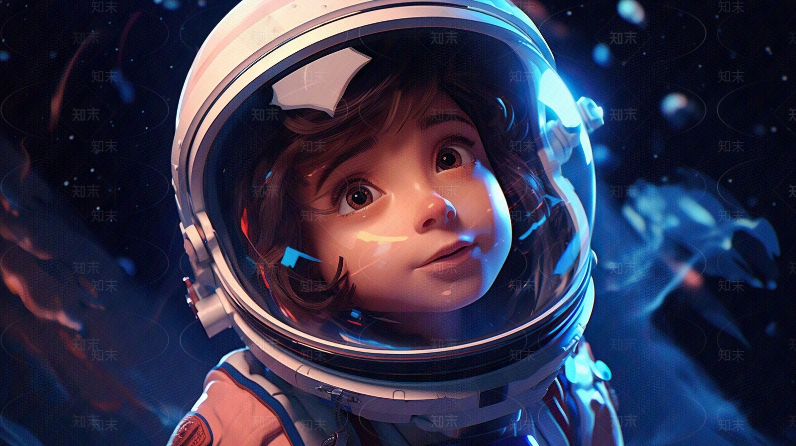 儿童房太空宇航员壁纸贴图下载【ID:1148049842】