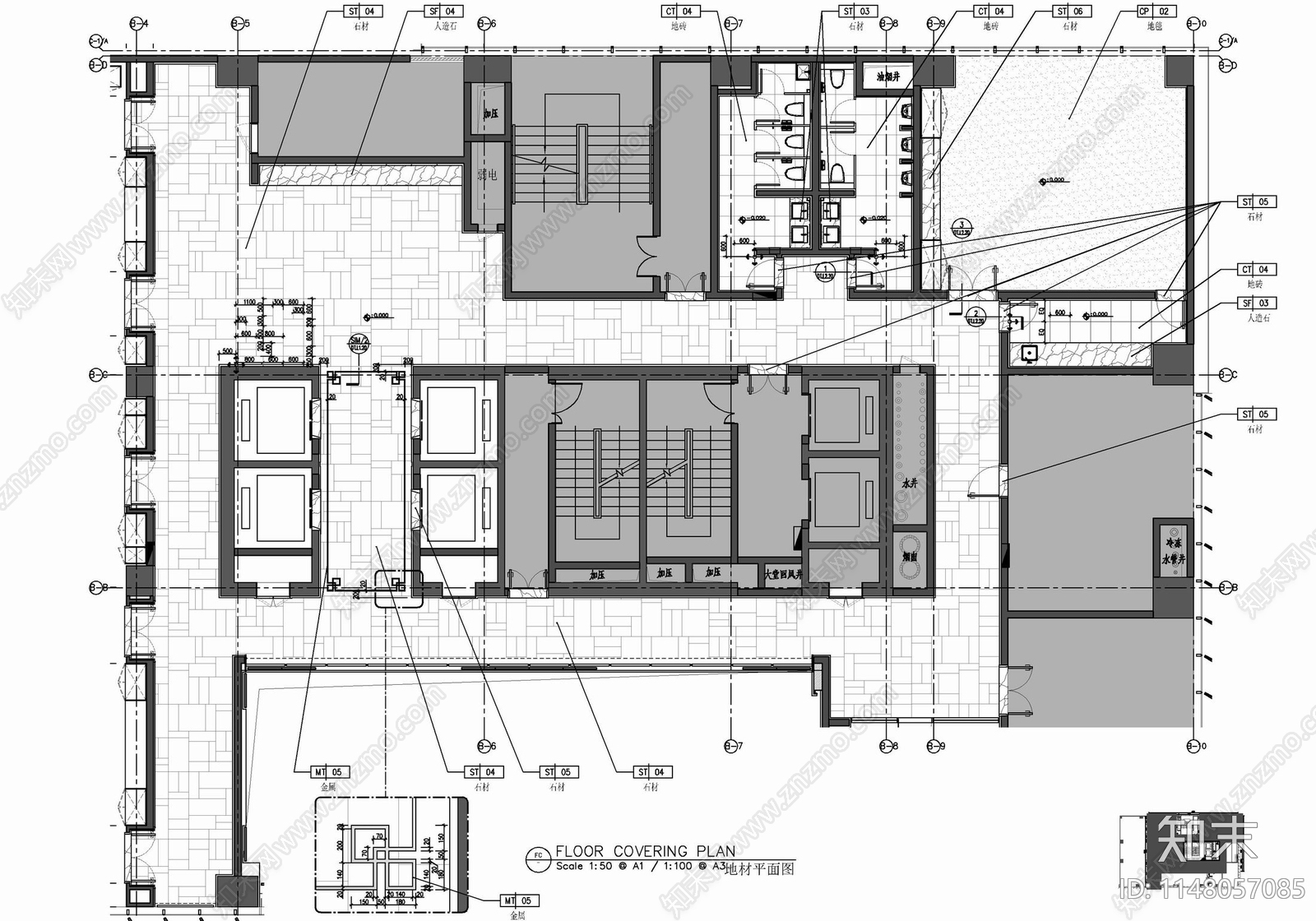 培训室会议室及公区施工图下载【ID:1148057085】