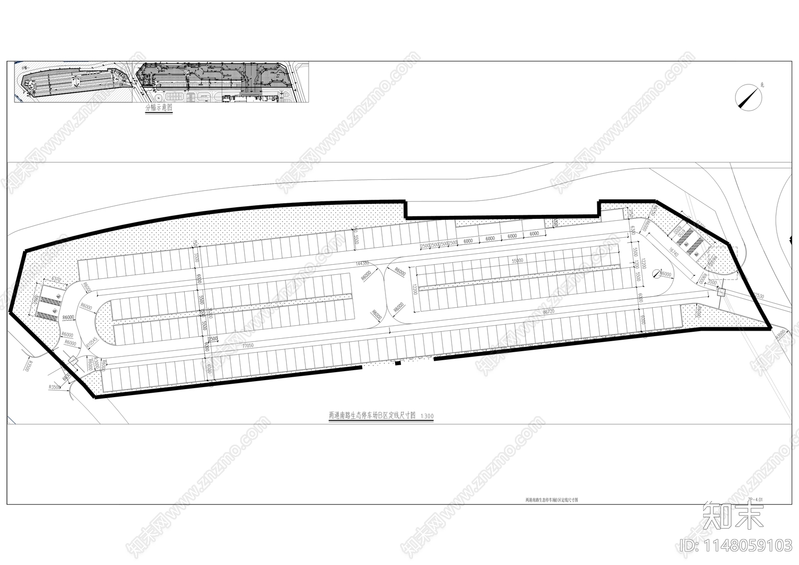 两港南路生态停车场工程cad施工图下载【ID:1148059103】