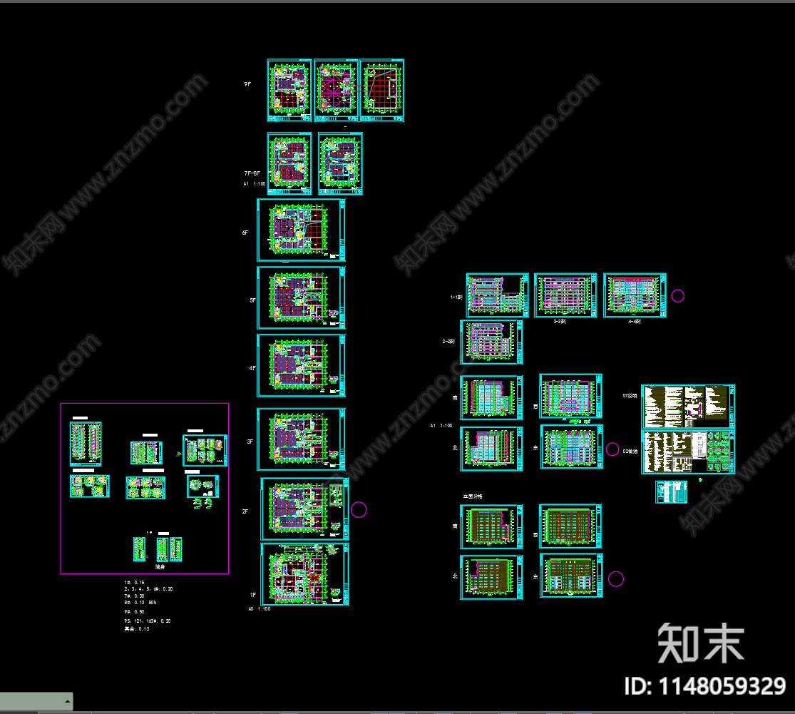 图书馆建筑cad施工图下载【ID:1148059329】