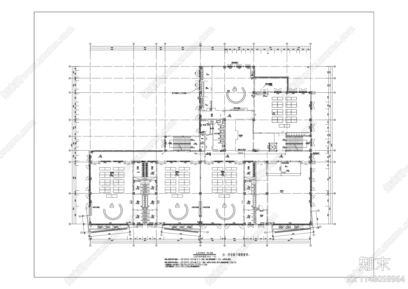 双河路幼儿园装修工程cad施工图下载【ID:1148059964】