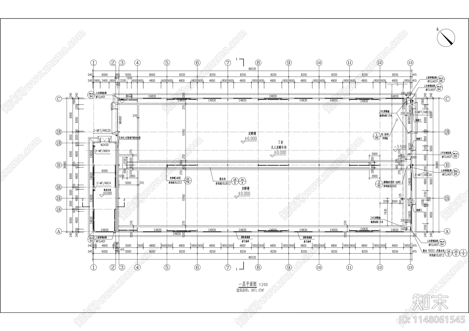 猪场建筑升级改造cad施工图下载【ID:1148061545】