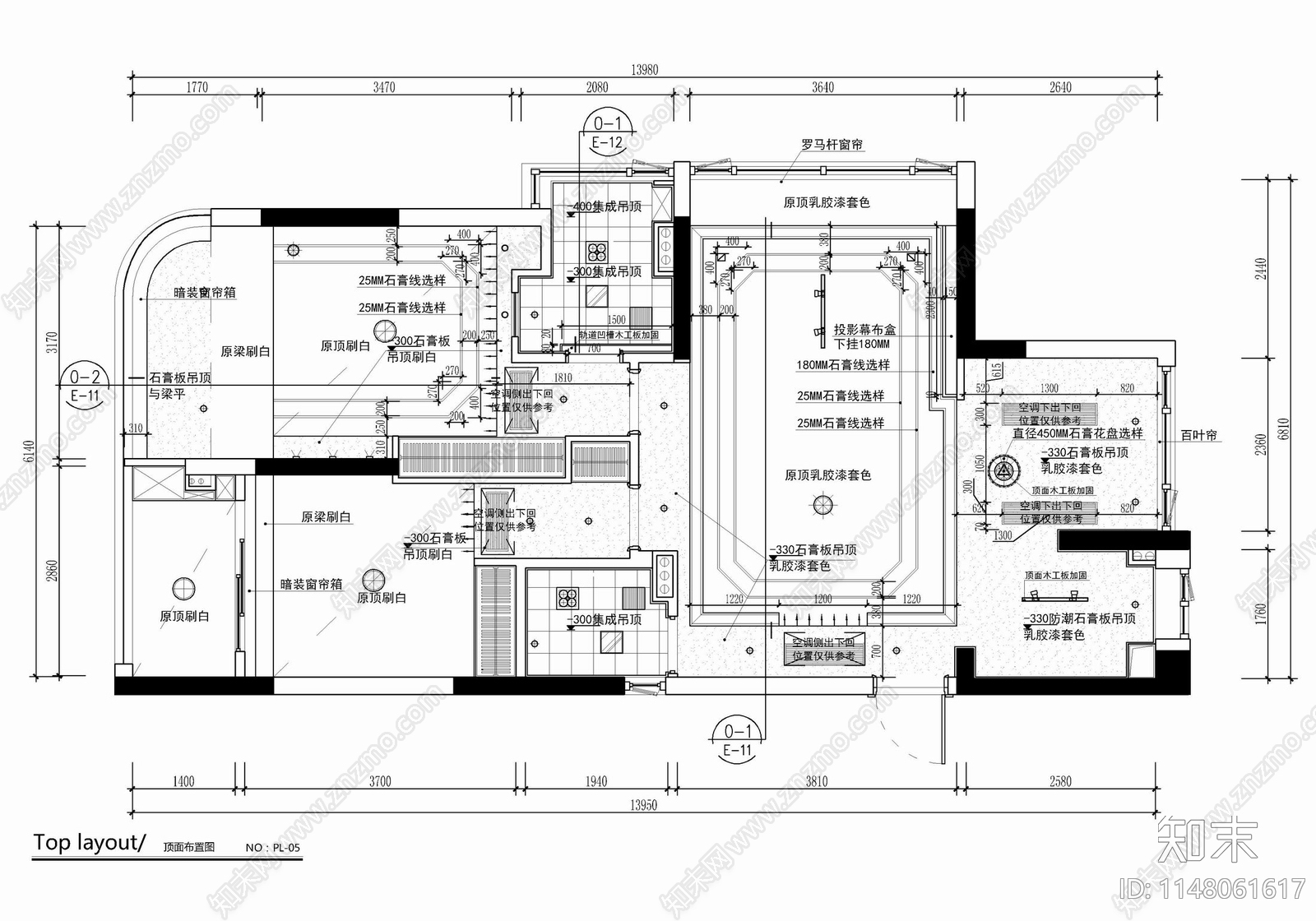 95㎡两居室家装公寓样板间cad施工图下载【ID:1148061617】