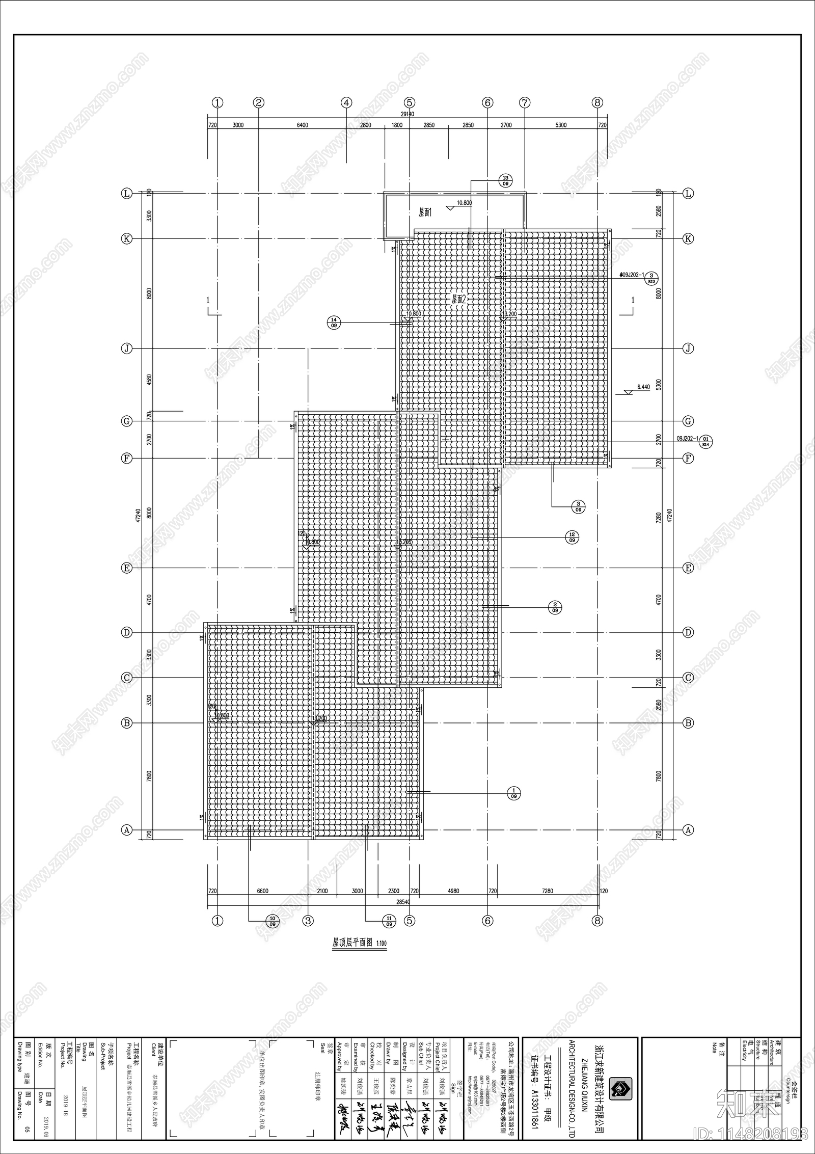 中式风格幼儿园建筑cad施工图下载【ID:1148208193】