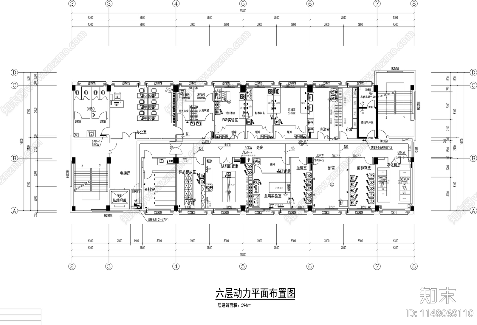 PRC血清实验室装修cad施工图下载【ID:1148069110】