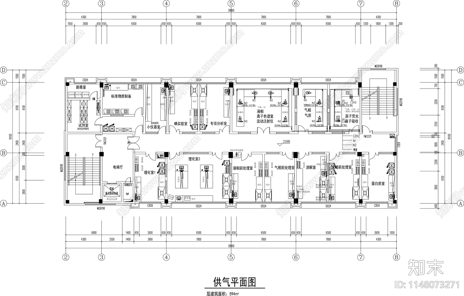 物理化学检验分析实验室cad施工图下载【ID:1148073271】