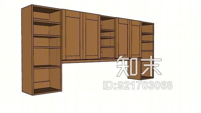 桌面壁柜定制无框易建木制商店SU模型下载【ID:921703068】
