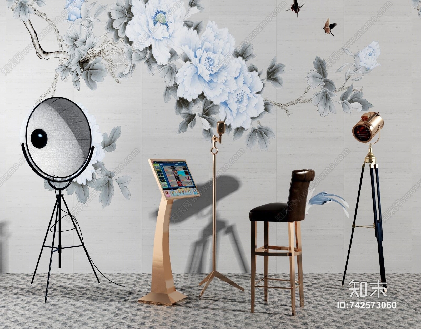 现代KTV点歌台3D模型下载【ID:742573060】