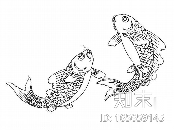 金鱼鳞鱼CAD图块cad施工图下载【ID:165659145】
